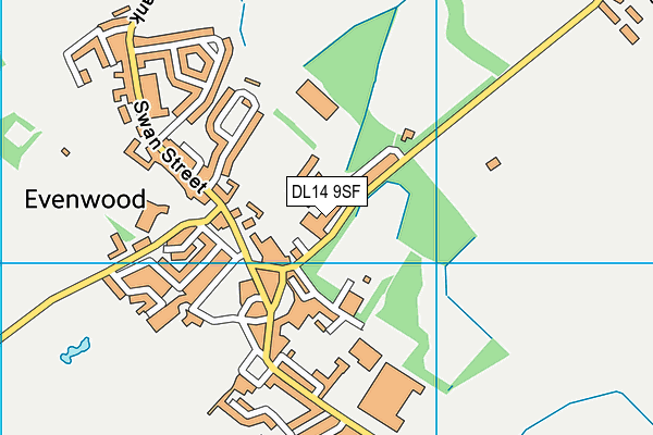 DL14 9SF map - OS VectorMap District (Ordnance Survey)