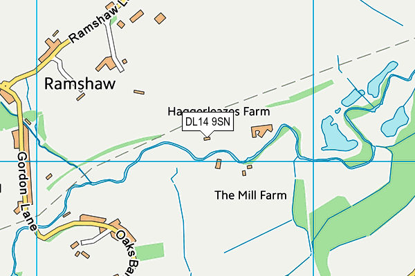 DL14 9SN map - OS VectorMap District (Ordnance Survey)