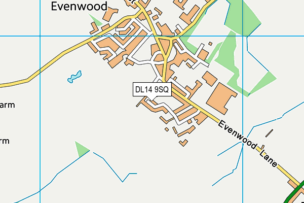 DL14 9SQ map - OS VectorMap District (Ordnance Survey)