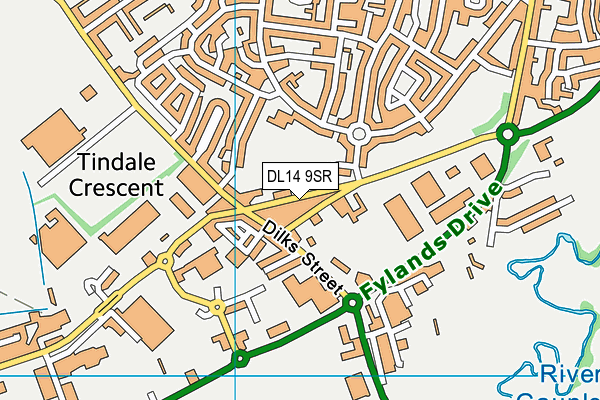 DL14 9SR map - OS VectorMap District (Ordnance Survey)