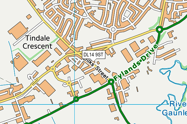 DL14 9ST map - OS VectorMap District (Ordnance Survey)
