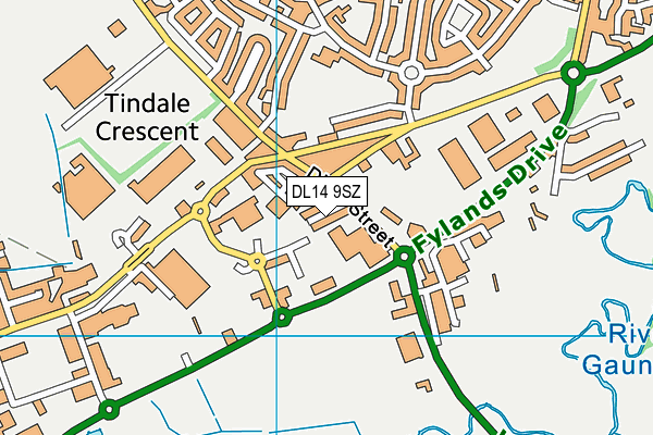 DL14 9SZ map - OS VectorMap District (Ordnance Survey)