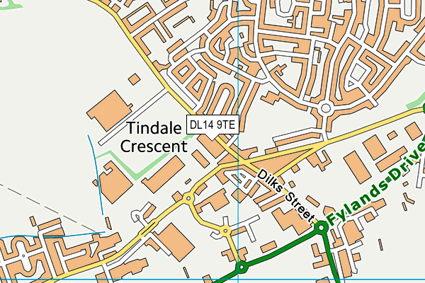 DL14 9TE map - OS VectorMap District (Ordnance Survey)