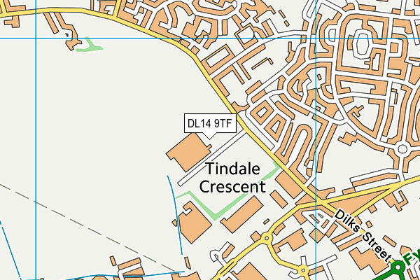 DL14 9TF map - OS VectorMap District (Ordnance Survey)