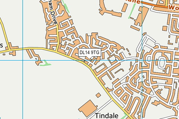 DL14 9TG map - OS VectorMap District (Ordnance Survey)