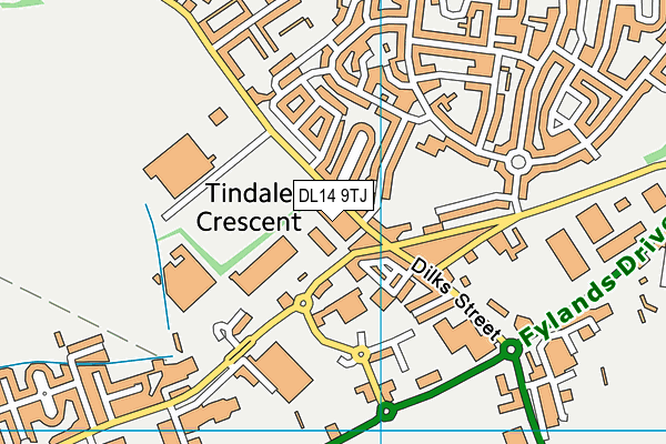 DL14 9TJ map - OS VectorMap District (Ordnance Survey)