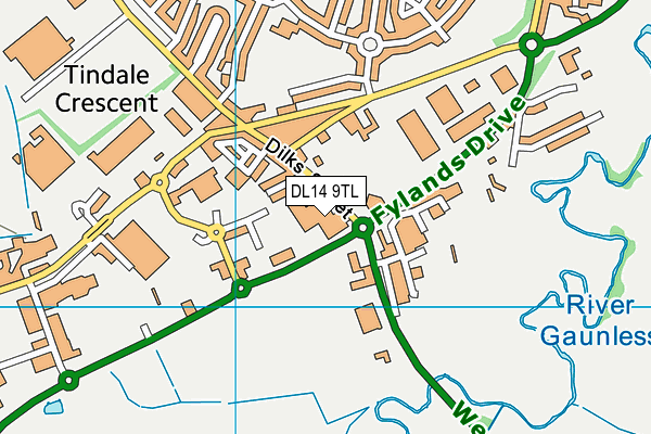 DL14 9TL map - OS VectorMap District (Ordnance Survey)