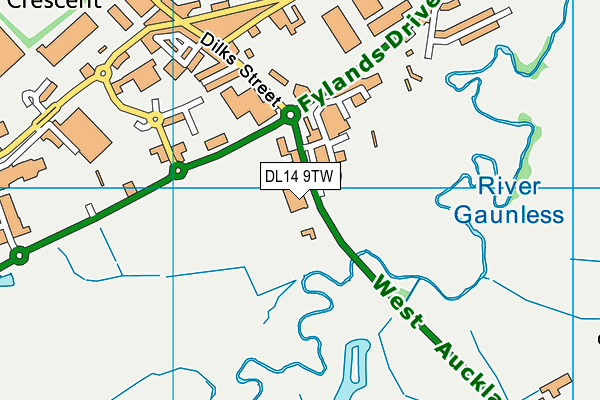 DL14 9TW map - OS VectorMap District (Ordnance Survey)