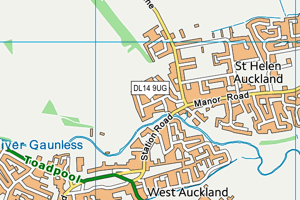 DL14 9UG map - OS VectorMap District (Ordnance Survey)