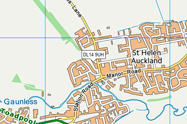 DL14 9UH map - OS VectorMap District (Ordnance Survey)