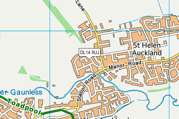 DL14 9UJ map - OS VectorMap District (Ordnance Survey)