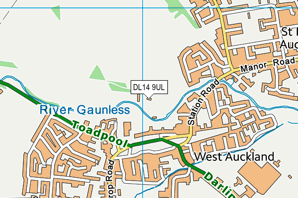 DL14 9UL map - OS VectorMap District (Ordnance Survey)
