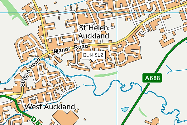 DL14 9UZ map - OS VectorMap District (Ordnance Survey)