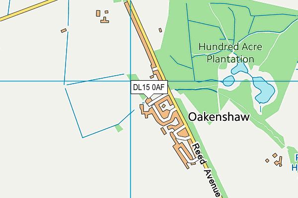 DL15 0AF map - OS VectorMap District (Ordnance Survey)