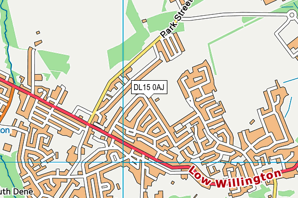 DL15 0AJ map - OS VectorMap District (Ordnance Survey)