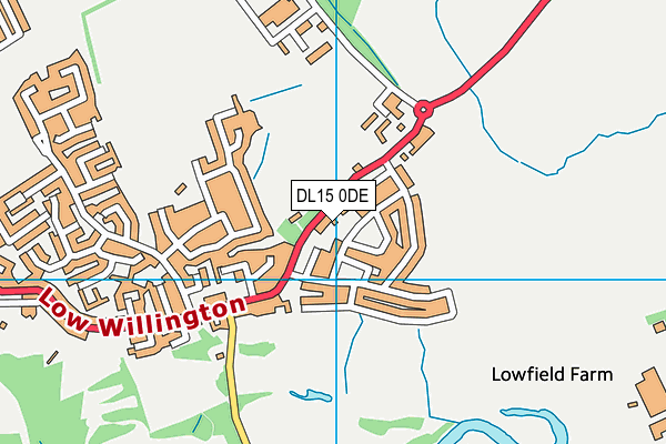 DL15 0DE map - OS VectorMap District (Ordnance Survey)