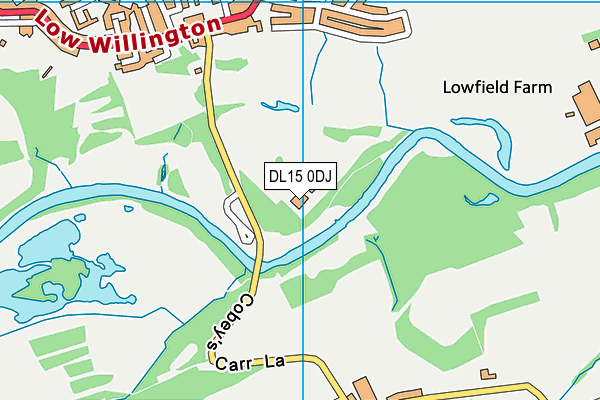 DL15 0DJ map - OS VectorMap District (Ordnance Survey)