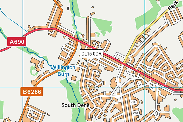 DL15 0DR map - OS VectorMap District (Ordnance Survey)