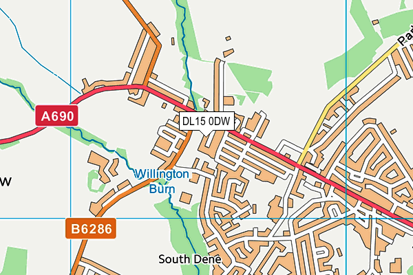DL15 0DW map - OS VectorMap District (Ordnance Survey)