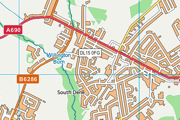 DL15 0FG map - OS VectorMap District (Ordnance Survey)