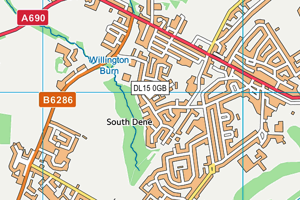 DL15 0GB map - OS VectorMap District (Ordnance Survey)