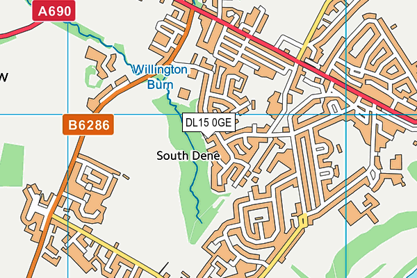 DL15 0GE map - OS VectorMap District (Ordnance Survey)