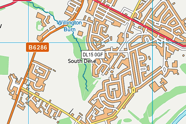 DL15 0GF map - OS VectorMap District (Ordnance Survey)