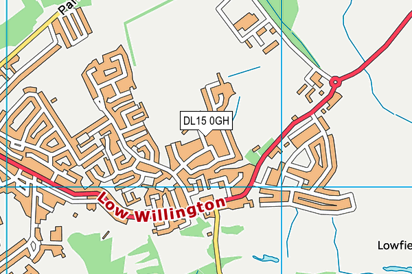 DL15 0GH map - OS VectorMap District (Ordnance Survey)