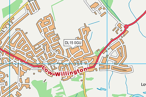 DL15 0GU map - OS VectorMap District (Ordnance Survey)