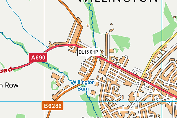 DL15 0HP map - OS VectorMap District (Ordnance Survey)