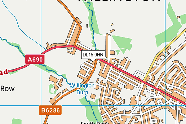 DL15 0HR map - OS VectorMap District (Ordnance Survey)