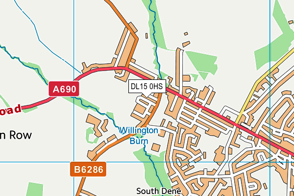 DL15 0HS map - OS VectorMap District (Ordnance Survey)