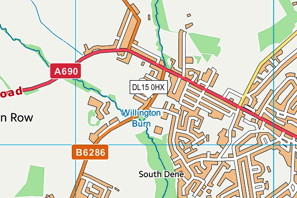 DL15 0HX map - OS VectorMap District (Ordnance Survey)