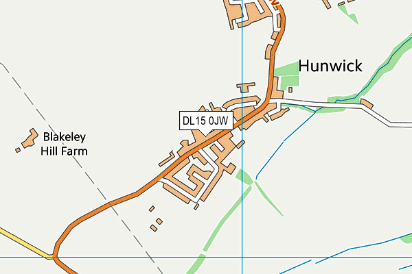 DL15 0JW map - OS VectorMap District (Ordnance Survey)