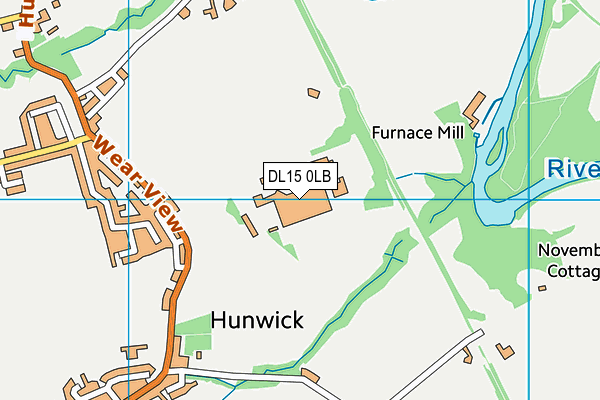 Hunwick Recreation Ground map (DL15 0LB) - OS VectorMap District (Ordnance Survey)