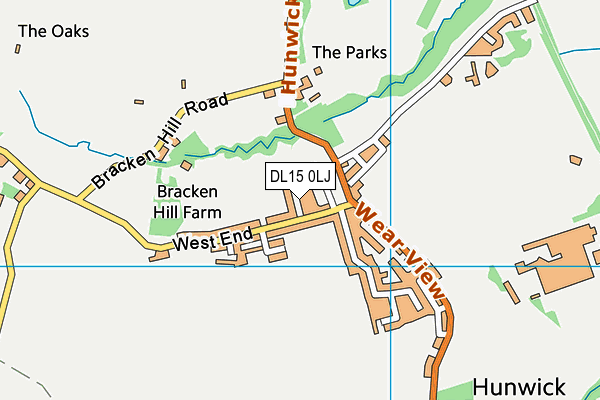 DL15 0LJ map - OS VectorMap District (Ordnance Survey)