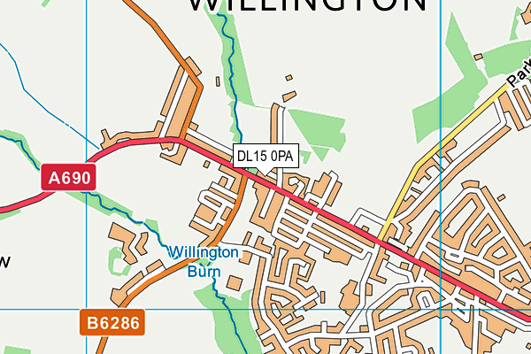 DL15 0PA map - OS VectorMap District (Ordnance Survey)