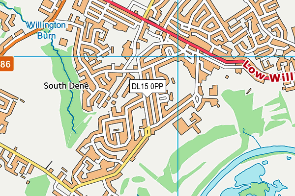 DL15 0PP map - OS VectorMap District (Ordnance Survey)