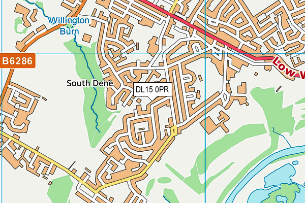 DL15 0PR map - OS VectorMap District (Ordnance Survey)