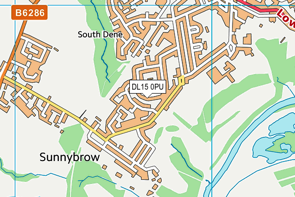 DL15 0PU map - OS VectorMap District (Ordnance Survey)