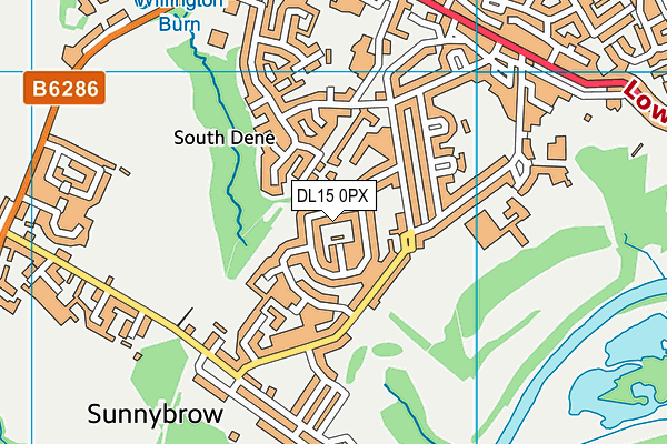 DL15 0PX map - OS VectorMap District (Ordnance Survey)