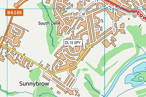 DL15 0PY map - OS VectorMap District (Ordnance Survey)