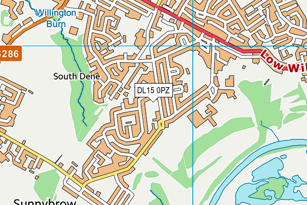 DL15 0PZ map - OS VectorMap District (Ordnance Survey)