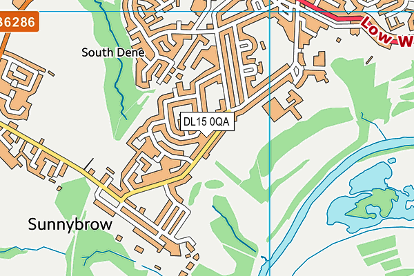DL15 0QA map - OS VectorMap District (Ordnance Survey)