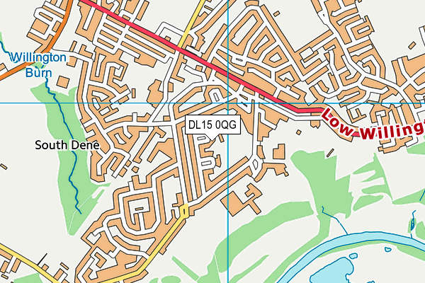 Willington Afc map (DL15 0QG) - OS VectorMap District (Ordnance Survey)