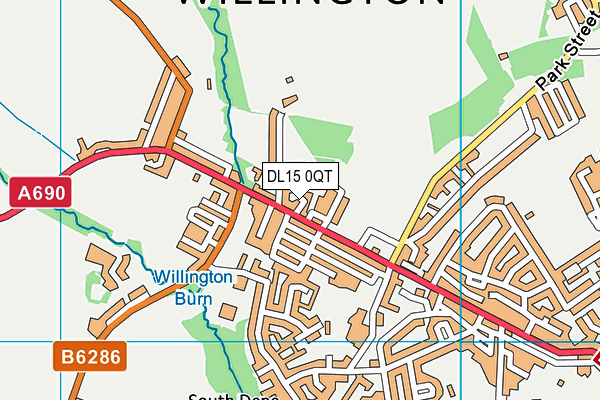DL15 0QT map - OS VectorMap District (Ordnance Survey)