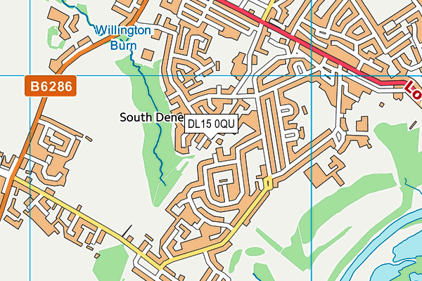 DL15 0QU map - OS VectorMap District (Ordnance Survey)