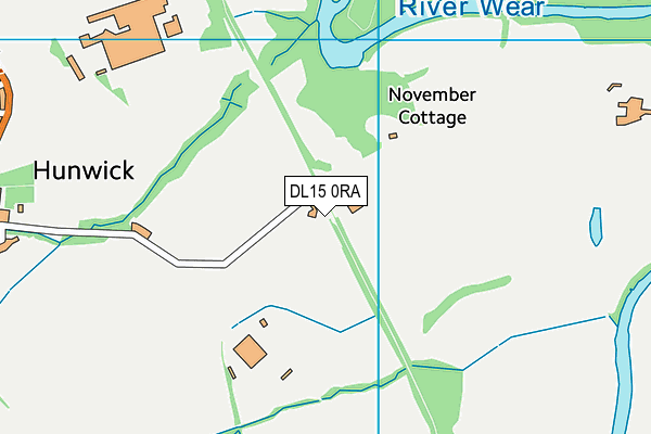 DL15 0RA map - OS VectorMap District (Ordnance Survey)
