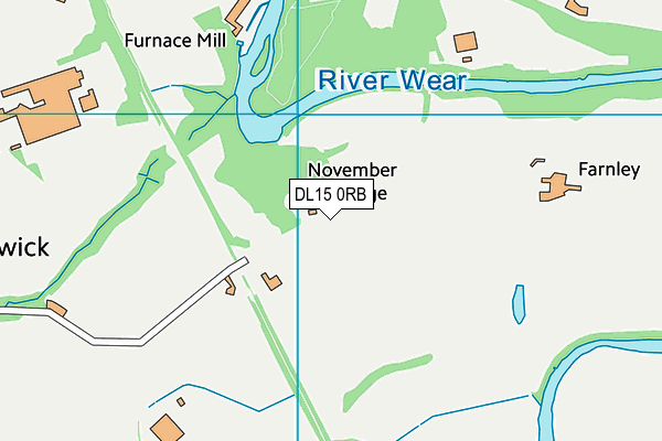 DL15 0RB map - OS VectorMap District (Ordnance Survey)