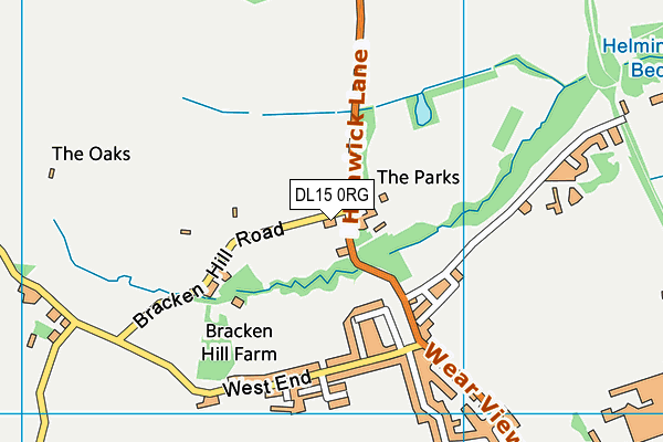 DL15 0RG map - OS VectorMap District (Ordnance Survey)